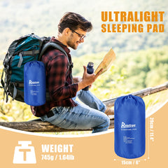 Inflatable Camping Mat Built in Pump（Royal blue）