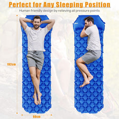 Inflatable Camping Mat Built in Pump（Royal blue）