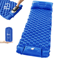 Inflatable Camping Mat Built in Pump（Royal blue）