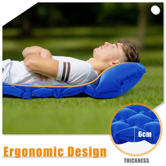 Inflatable Camping Mat Built in Pump（Royal blue）