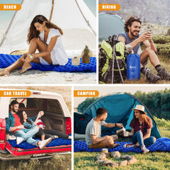 Inflatable Camping Mat Built in Pump（Royal blue）