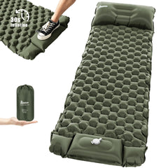 Inflatable Camping Mat Built in Pump（Army Green）