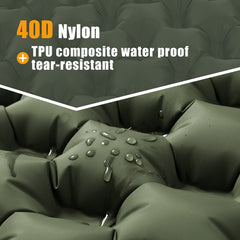 Inflatable Camping Mat Built in Pump（Army Green）