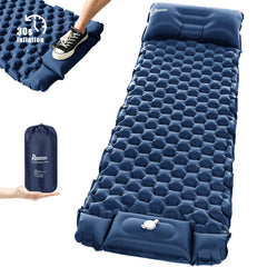 Inflatable Camping Mat Built in Pump（Navy Blue）