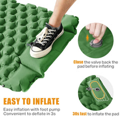 Inflatable Camping Mat Built in Pump（Pine Green）